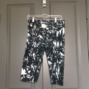 Palm tree print Fabletics Capri workout pants